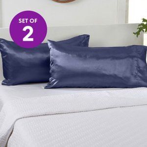 NWT Satin Pillowcase - Set of Two - NAVY